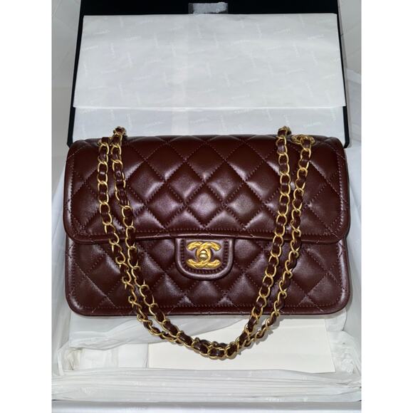 Chanel 24K Sweet Crush Flapbag Dark Brown Large CC Gold Classic Shoulder Bag - Picture 2 of 16